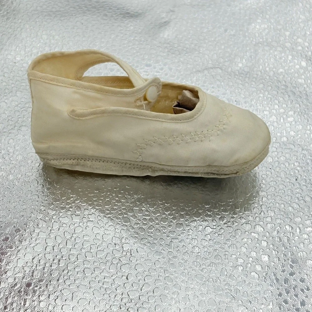 Vintage Mrs. Days Ideal Baby Shoes With Box & Guide 50s 60s Satin Button‎ USA